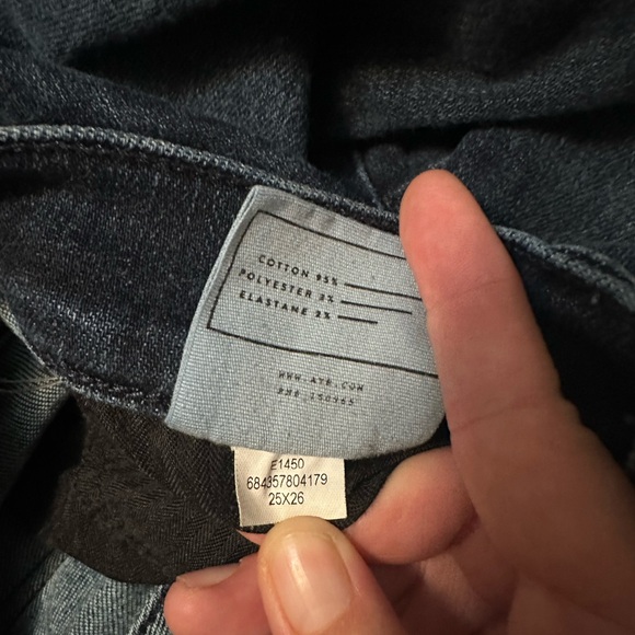 AYR The Riser Skinny Jeans High Rise Stretchy Denim Raw Hem 25 - Picture 6 of 7